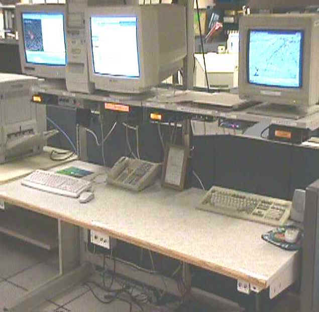 Dual-monitor system with radar, EMWIN and APRS